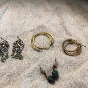 Four pairs of earrings